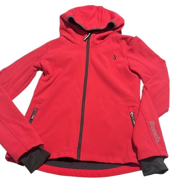 Bench Pink Fleece Lined Hooded Full-Zip Thumb Hole Hoodie Jacket Size Medium - Picture 2 of 10